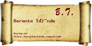 Berente Tünde névjegykártya