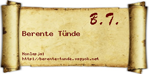 Berente Tünde névjegykártya