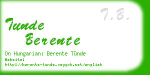 tunde berente business card